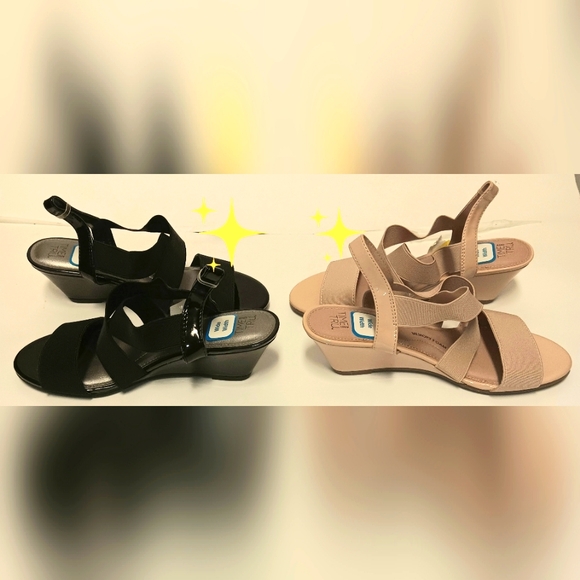 Time & Tru Wedge Sandals - Size 6 Wide Width - Picture 1 of 7
